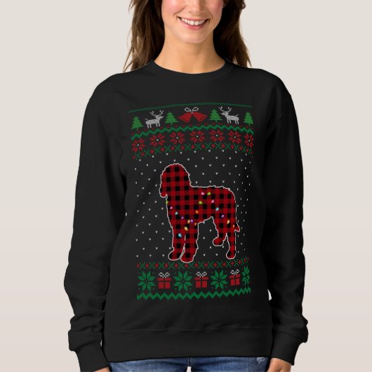 Doodle Red Pset Buffalo Funny Ugly KerstSwea Trui (Voorkant)