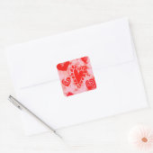 Doodle Red Valentijn Heart Square Stickers (Envelop)