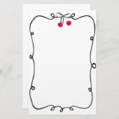 Doodle Ribbon Lijst Very Cherry Briefpapier (Voorkant / Achterkant)