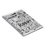 Doodle Robot Illustrator Tekening Notitieboek (Rechterzijde)