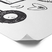 Doodle Robot Illustrator Tekening Poster (Hoek)