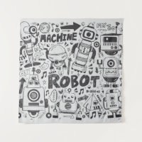 Doodle Robot Illustrator Tekening