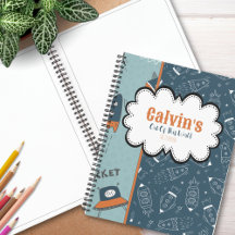 Doodle Rockets in Space Blue Patroon Naam Schets