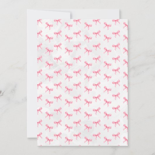 Doodle Roze Bow Baby Meisje 1e Verjaardag Kaart (Achterkant)