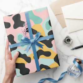 Doodle Roze Mint Pastel Luipaard Vlekken Cadeaupapier