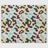 Doodle Roze Mint Pastel Luipaard Vlekken Cadeaupapier (Vlak)