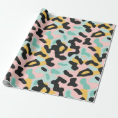 Doodle Roze Mint Pastel Luipaard Vlekken Cadeaupapier (Uitgerold)