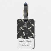 Doodle Sailboat Pattern Bagagelabel (Achterkant verticaal)