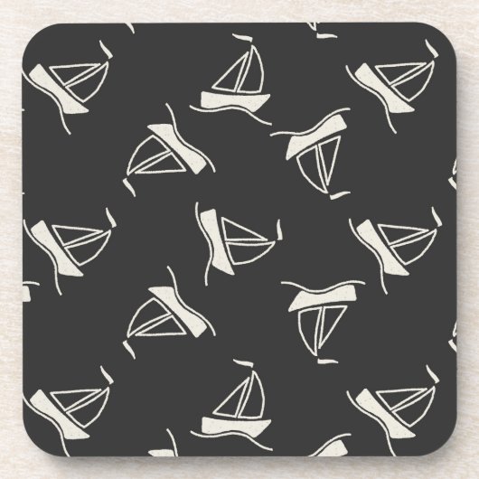 Doodle Sailboat Pattern Drankjes Onderzetter (Voorkant)