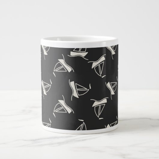 Doodle Sailboat Pattern Grote Koffiekop (Voorkant)
