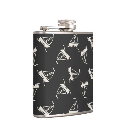 Doodle Sailboat Pattern Heupfles (Rechts)