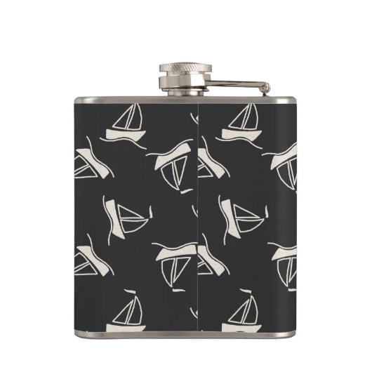Doodle Sailboat Pattern Heupfles (Achterkant)