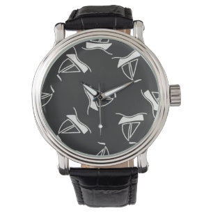 Doodle Sailboat Pattern Horloge