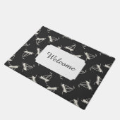 Doodle Sailboat Pattern | Jouw tekst toevoegen Deurmat (Schuin)