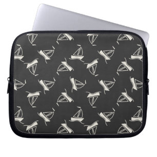 Doodle Sailboat Pattern Laptop Sleeve