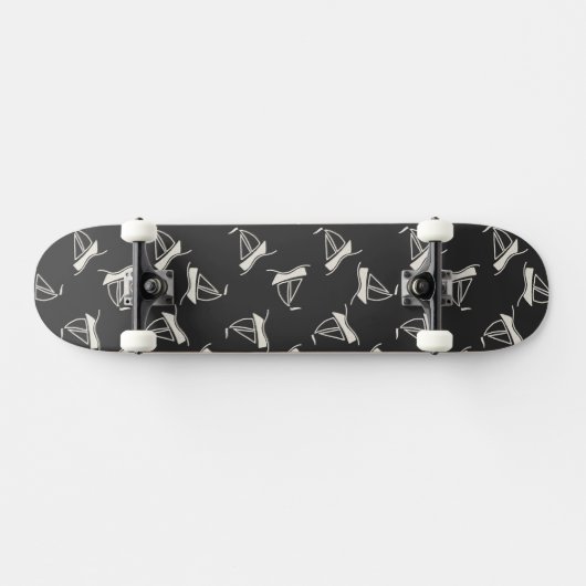 Doodle Sailboat Pattern Persoonlijk Skateboard (Horizontaal)