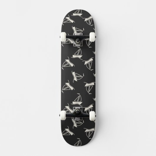 Doodle Sailboat Pattern Persoonlijk Skateboard (Voorkant)