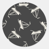Doodle Sailboat Pattern Ronde Sticker (Voorkant)