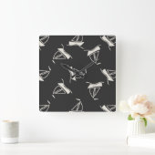 Doodle Sailboat Pattern Vierkante Klok (Huis)