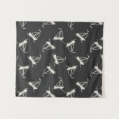 Doodle Sailboat Pattern Wandkleed (Voorkant (horizontaal))