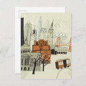 Doodle San Francisco Scene Briefkaart (Voorkant / Achterkant)