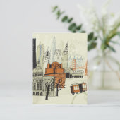 Doodle San Francisco Scene Briefkaart (Staand voorkant)