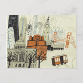 Doodle San Francisco Scene Briefkaart (Voorkant)