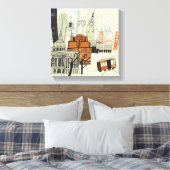 Doodle San Francisco Scene Canvas Afdruk (Insitu (Slaapkamer))