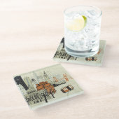 Doodle San Francisco Scene Glazen Onderzetter (Schuin)