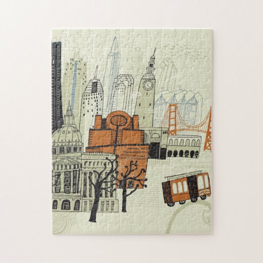 Doodle San Francisco Scene Legpuzzel (Verticaal)