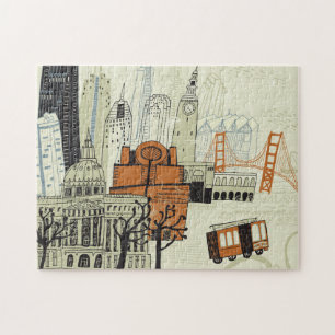 Doodle San Francisco Scene Legpuzzel