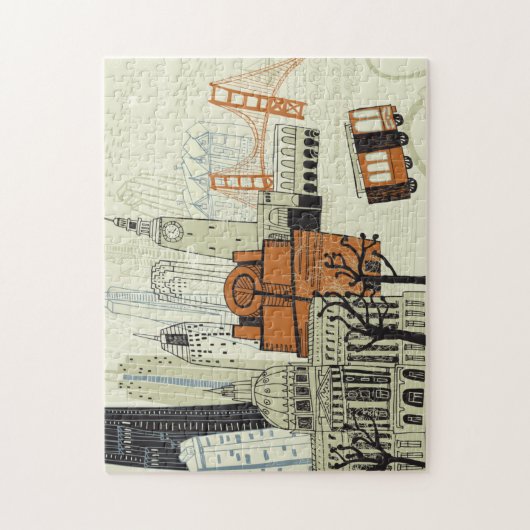 Doodle San Francisco Scene Legpuzzel (Verticaal)