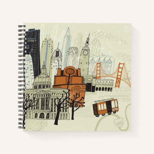 Doodle San Francisco Scene Notitieboek (Voorkant)