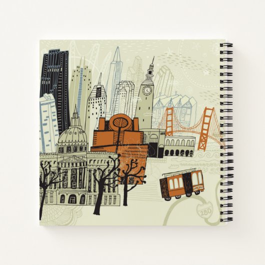 Doodle San Francisco Scene Notitieboek (Achterkant)