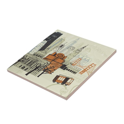 Doodle San Francisco Scene Tegeltje (Zijkant)