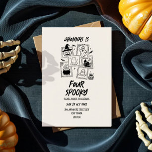 Doodle schattige enge verjaardag halloween uitnodi kaart