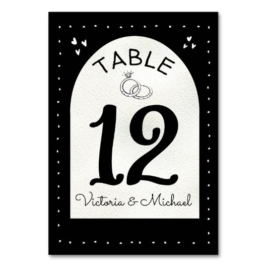 Doodle Schets funky Bruiloft tafel nummerkaarten Kaart (Voorkant)