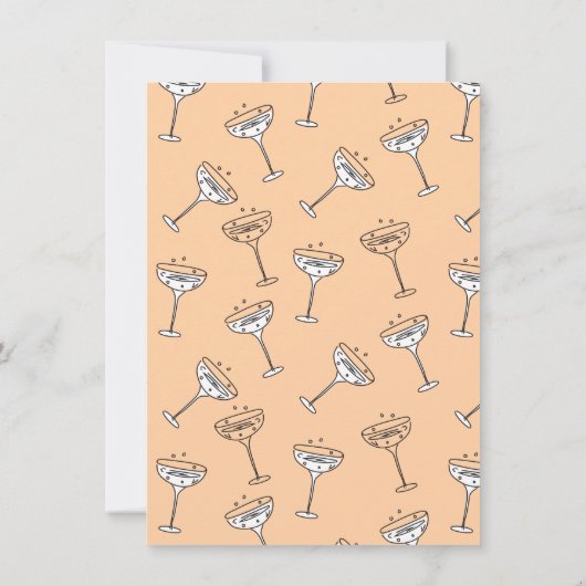 Doodle schets Funky Champagne bruiloft Kaart (Achterkant)