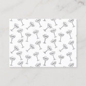 Doodle Schets Funky liefde vogels trouwringen RSVP Visitekaartje (Achterkant)