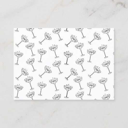 Doodle Schets Funky liefde vogels trouwringen RSVP Visitekaartje (Achterkant)