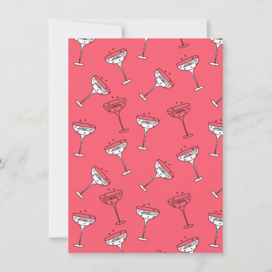 Doodle Schets Funky Wavy Edge Trouwtaart Kaart (Achterkant)