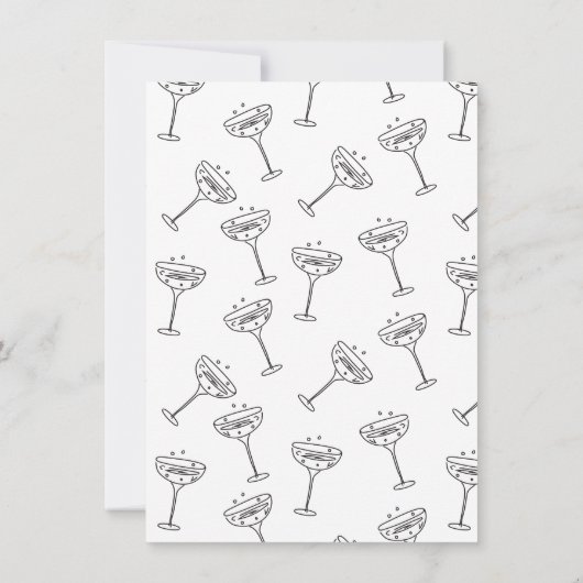 Doodle schets Funky Wedding Cake Kaart (Achterkant)