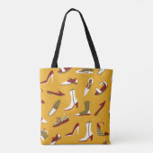 Doodle Schoenen: Hand getekend naadloos. Tote Bag (Achterkant)