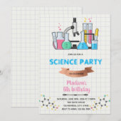 Doodle science verjaardagsuitnodiging kaart (Voorkant / Achterkant)