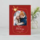 Doodle Scribble Christmas 4 Foto met de hand getek Folie Feestdagenkaart (Staand Voorkant)