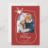 Doodle Scribble Kerstmis 4 Foto Hand Getekend Feestdagenkaart (Voorkant)