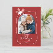 Doodle Scribble Kerstmis 4 Foto Hand Getekend Feestdagenkaart (Staand voorkant)