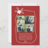 Doodle Scribble Kerstmis 4 Foto Hand Getekend Feestdagenkaart (Achterkant)