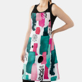 Doodle Seamless Pattern van Waterverf Roze en Gre Schort (Insitu)