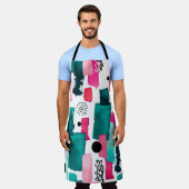 Doodle Seamless Pattern van Waterverf Roze en Gre Schort (Gedragen)
